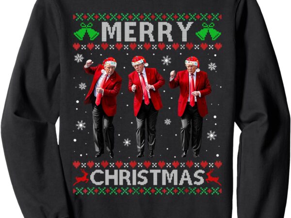 Funny trump dance merry christmas ugly xmas sweater pajamas sweatshirt