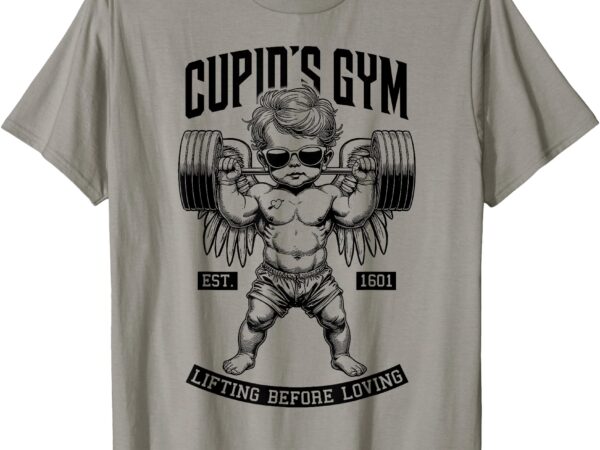 Funny valentine’s day cupid’s gym love fitness workout t-shirt