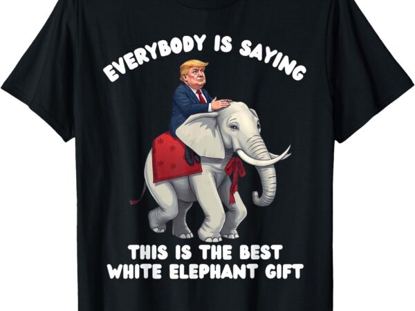 Funny white elephant gag wrapped elephant dumb t-shirt