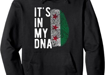 Funny it’s in my DNA Syria flag Fingerprint Pullover Hoodie