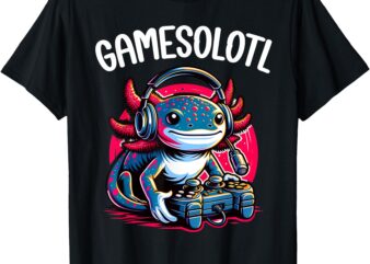 Gamesolotl Axolotl Gamer Anime Gifts Kawaii Boys Girls T-Shirt