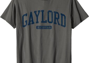 Gaylord Michigan MI College University Style Blue T-Shirt