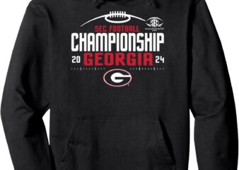 Georgia Bulldogs SEC Championship 2024 Football Laces Black Pullover Hoodie