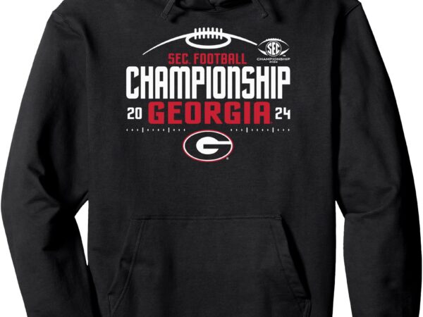 Georgia bulldogs sec championship 2024 football laces black pullover hoodie t shirt design template