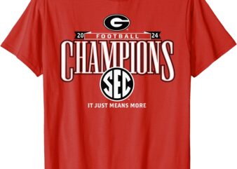 Georgia Bulldogs SEC Champs 2024 Football Locker Room Red T-Shirt