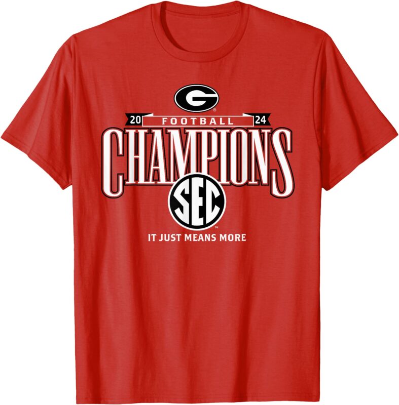 Georgia Bulldogs SEC Champs 2024 Football Locker Room Red T-Shirt