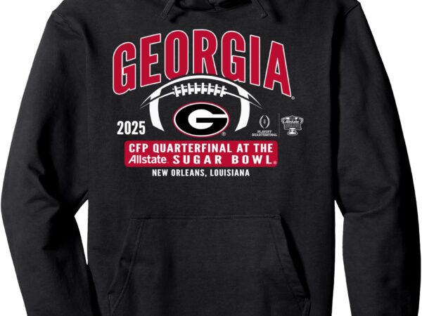 Georgia bulldogs sugar bowl 2024-2025 cfp quarterfinal black pullover hoodie t shirt design template