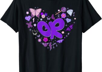 Girls Olivia First Name Personalized Groovy 80’s Heart T-Shirt