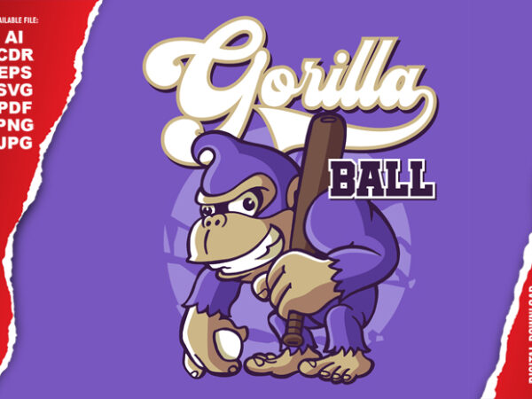 Gorilla ball t shirt design template