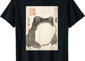 Grumpy Frog Japanese Art Print T-Shirt