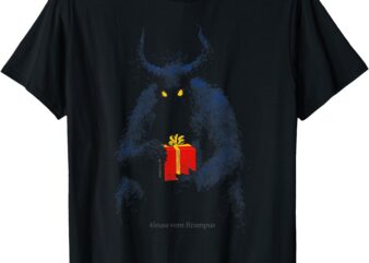 Gruss Vom Krampus Horns Holiday Christmas Vintage Costume T-Shirt