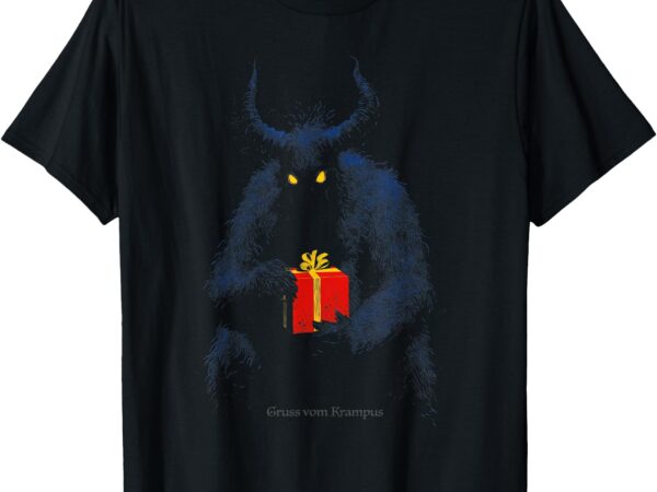 Gruss vom krampus horns holiday christmas vintage costume t-shirt