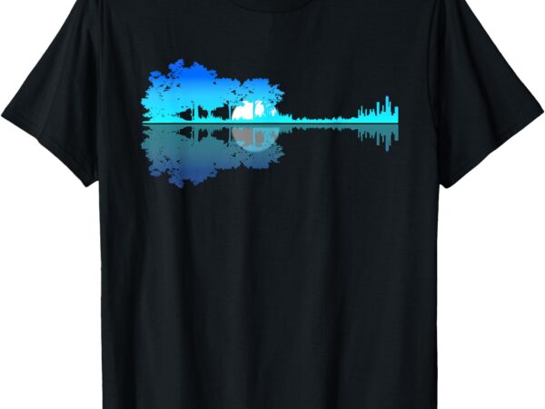 Guitar lake shadow love guitar musician t-shirt