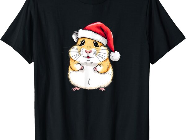 Hamster christmas santa hat holiday design t-shirt