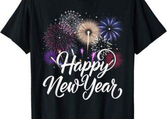 Happy New Year 2025 Fireworks New Year’s Eve Party Countdown T-Shirt