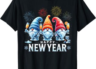 Happy New Year 2025 Gnomes Family Party New Years Eve T-Shirt