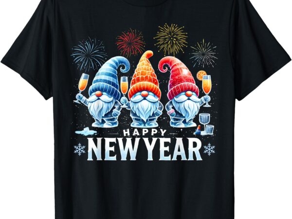 Happy new year 2025 gnomes family party new years eve t-shirt