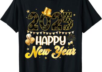 Happy New Year Party 2025 Ballon Family Matching Men Women T-Shirt