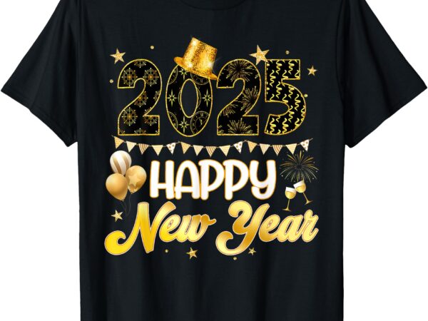 Happy new year party 2025 ballon family matching men women t-shirt