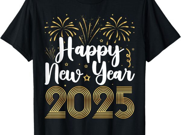 Happy new year party supplies 2025 family matching fireworks t-shirt