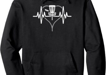 Heartbeat Frisbee Heart Line Pulse Throwing Disc Golf Pullover Hoodie