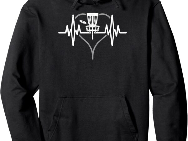 Heartbeat frisbee heart line pulse throwing disc golf pullover hoodie graphic t shirt