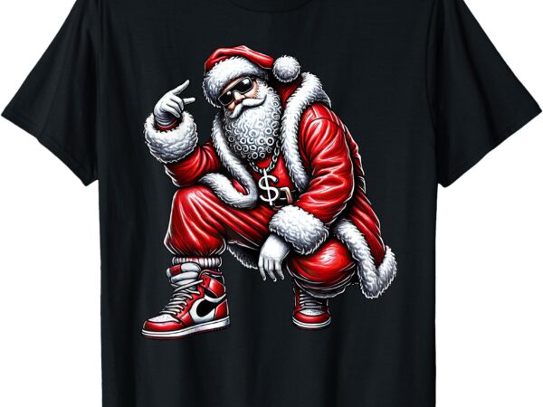 Hip hop santa rapper christmas t-shirt