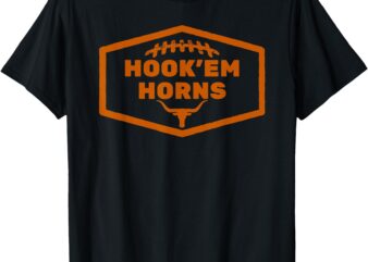 Hook’em Horns Original Hexagon with Football Laces T-Shirt