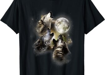 Howling in the moon, wolves, animal, wolf T-Shirt