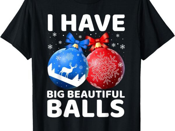 Humorous christmas i have big beautiful balls xmas for men t-shirt