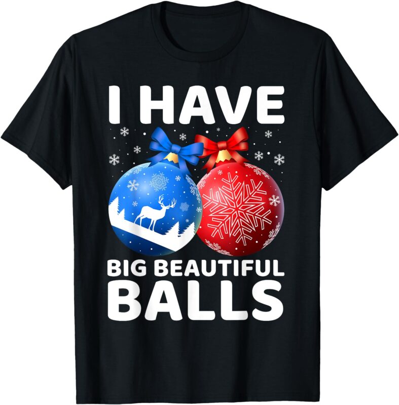 Humorous Christmas I Have Big Beautiful Balls Xmas For Men T-Shirt