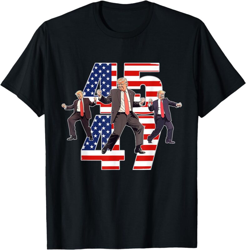 Humorous Trump Funny Victory Dance Trump Dancing America 47 T-Shirt