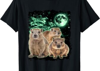 Hyrax 90s Vintage Hyrax And Moon Hyrax Lover Animal Hyrax T-Shirt