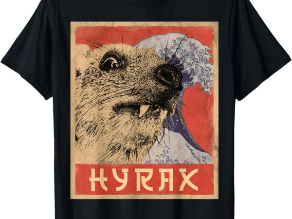 Hyrax japanese vintage style funny hyrax meme t-shirt