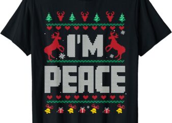 I Come In Peace – I’m Peace Xmas Matching Couples Christmas T-Shirt