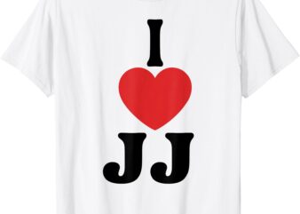 I Love JJ Heart Groovy Personalized Name JJ T-Shirt