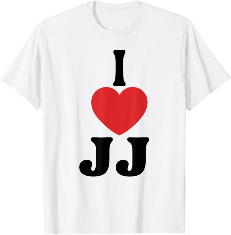 I Love JJ Heart Groovy Personalized Name JJ T-Shirt