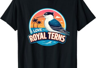 I Love Royal Terns Bird Watcher Sarasota Bradenton Beaches T-Shirt