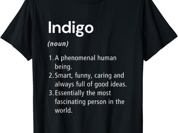 Indigo name definition funny dictionary t-shirt