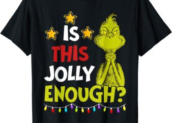 Is This Jolly Enough Green Merry Christmas Tree Lights Funny T-Shirt