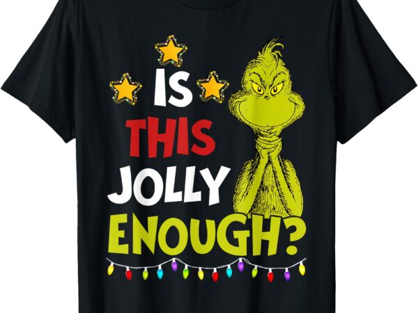 Is this jolly enough green merry christmas tree lights funny t-shirt