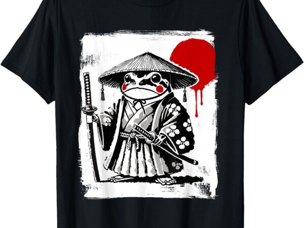 Japanese anime samurai frog vintage ukiyo-e graphic art t-shirt