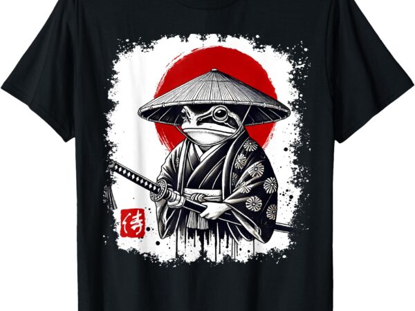 Japanese anime samurai frog vintage ukiyo-e graphic art t-shirt