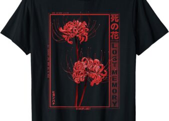 Japanese Spider Lily Soft Grunge Anime Aesthetic Flower T-Shirt