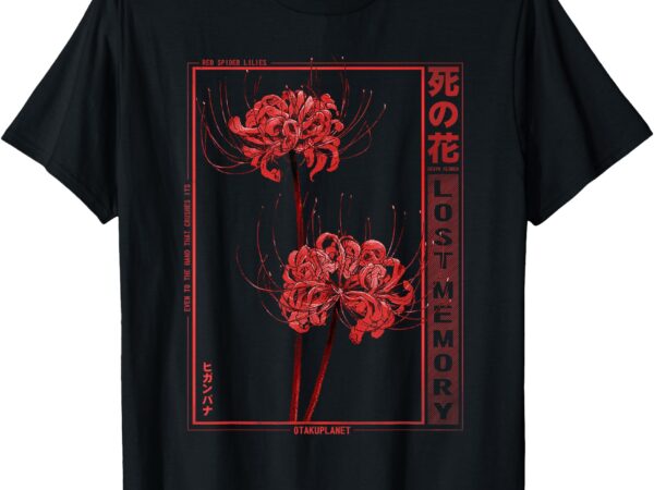 Japanese spider lily soft grunge anime aesthetic flower t-shirt