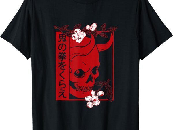 Japanese demon art face skull devil oni harajuku aesthetic t-shirt