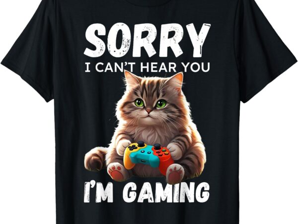 Kawaii gamer cat gamer for girls and boys t-shirt