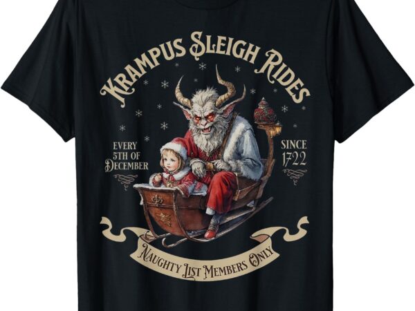 Krampus sleigh rides, merry krampus christmas xmas horror t-shirt