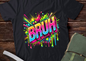 LT920-Boys Bruh Meme Funny Saying Teens Graffiti Aesthetic Kids T-Shirt