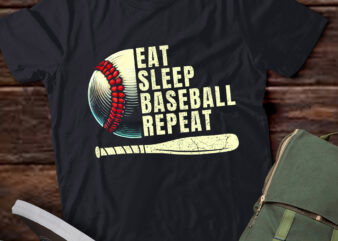 LT921-Eat Sleep Baseball Repeat Funny Baseball Player T-Shirt